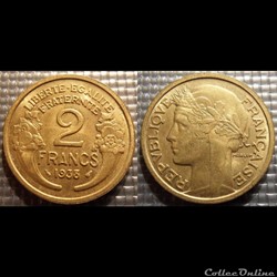 Jc 2 francs Morlon 1938 27mm 8g
