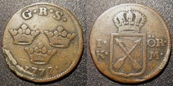 Suède 1 Öre 1772 Gustav III
