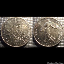 Gl 1/2 franc semeuse 1987 19.5mm 4.5g