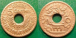 Tunisie 5 Centimes 1920 grand module