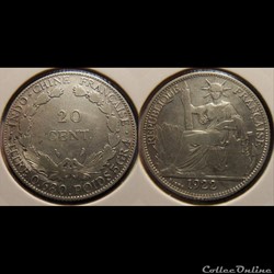 Indochine 20 cent. 1922A