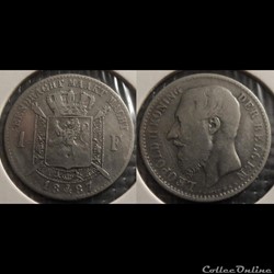 Belgique 1 Franc 1887 Der Belgen