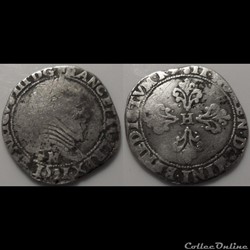 E5 Henri III 1/2 franc au col plat Toulouse 1581