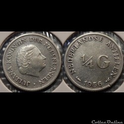 Antilles Néerlandaise 1/4 Gulden 1956