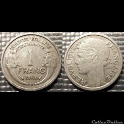 Hf 1 franc Morlon 1958 B 23mm 1.3g