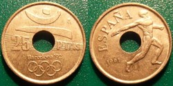 25 Pesetas 1991 Lancer du Disque série jeux Olympiques Barcelone 1992