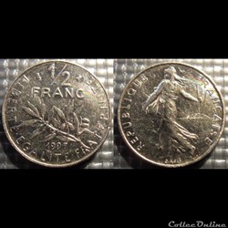 Gl 1/2 franc semeuse 1997 19.5mm 4.5g