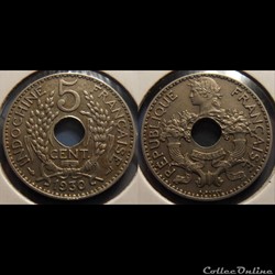 Indochine 5 cent. 1930 torche