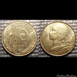 Di 10 centimes Marianne 1986 20mm 3g