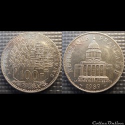 Ob 100 francs Panthéon 1989 31mm 15g