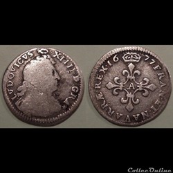 H22 Louis XIV 4 Sols dits "des Traitants" 1677 A Paris