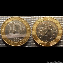Lq 10 francs Génie de la Bastille 1995 23mm 6.5g