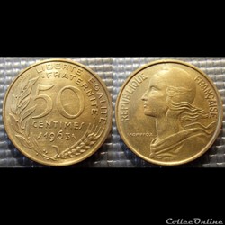 Gk 50 centimes Marianne 1963 25mm 7g