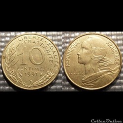 Di 10 centimes Marianne 1991 20mm 3g