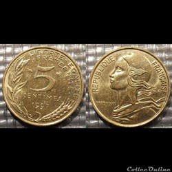 Cf 5 centimes Marianne 1997 17mm 2g