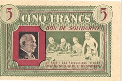 a0- Bon de solidarité CINQ FRANCS Pétain