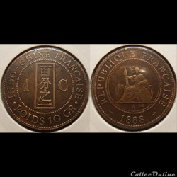 Indochine 1 centième 1888A