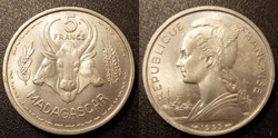 Madagascar 5 Francs 1953
