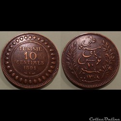 Tunisie 10 Centimes 1891A