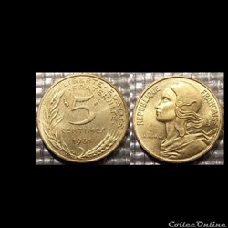 Cf 5 centimes Marianne 1981 17mm 2g