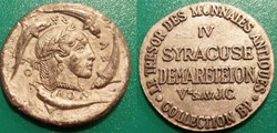 s- jeton BP Le trésor des monnaies antiques n°4 Syracuse Demareteion