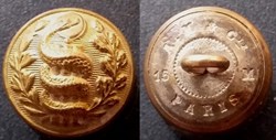 Bouton Militaire Caducée Serpent 15mm