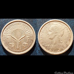 Djibouti- Cote Française des Somalis 1 franc 1959 chouette
