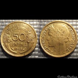Gc 50 centimes Morlon 1940 18mm 2g