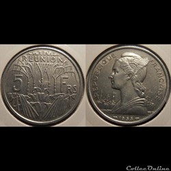 Réunion (Ile de la) 5 Francs République Française 1955 aile