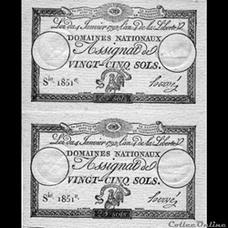 Assignats de vingt cinq sols