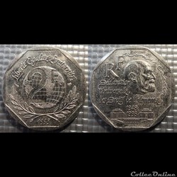Jk 2 francs René Cassin 1998 26.5mm 7.5g