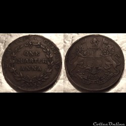 India East India Company 1/4 Anna 1835 M