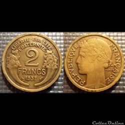 Jc 2 francs Morlon 1937 27mm 8g