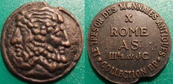 s- jeton BP Le trésor des monnaies antiques n°10 Rome AS