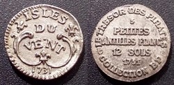 s- jeton BP Le Trésor des Pirates n° 3 Petites Antilles Franc. 12 Sols 1751