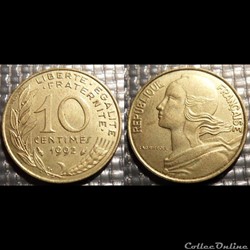 Di 10 centimes Marianne 1992 20mm 3g