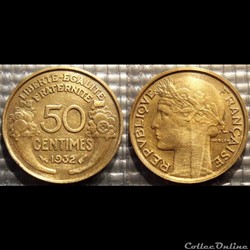 Gc 50 centimes Morlon 1932 18mm 2g