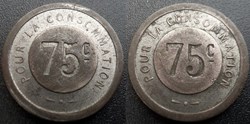 f- Jeton à consommer 75 C. pour la consommation