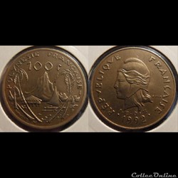 Polynésie Française 100 Francs I•E•O•M• dauphin 1992