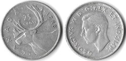 Canada 25 Cents 1943