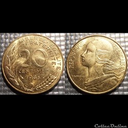 Ef 20 centimes Marianne 1985 23.5mm 4g