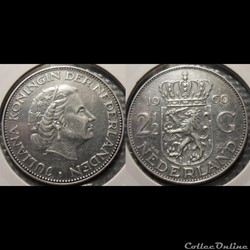 Pays Bas 2 1/2 Gulden 1960