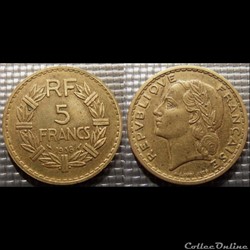 Kc 5 francs Lavrillier 1938 31mm 12g