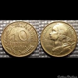 Di 10 centimes Marianne 1963 20mm 3g