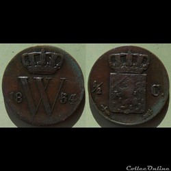 Pays Bas 1/2 cent 1854