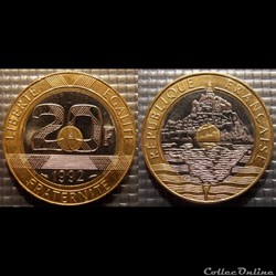 Md 20 francs Mont Saint Michel 1992 27mm 9g