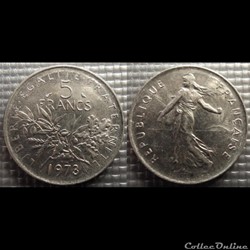 Kg 5 francs Semeuse 1973 29mm 10g