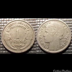Hf 1 franc Morlon 1949 23mm 1.3g