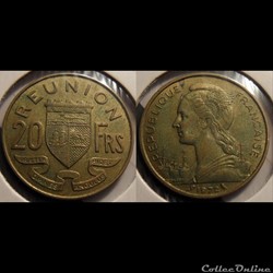 Réunion (Ile de la) 20 Francs 1972 chouette