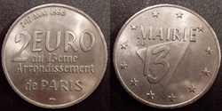d- Jeton 13ème Arrondissement de Paris 2 Euro 1998